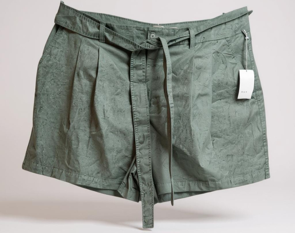 A New Day Women's 26W Olive Green Shorts High Rise Stretch Tie Waist Plus